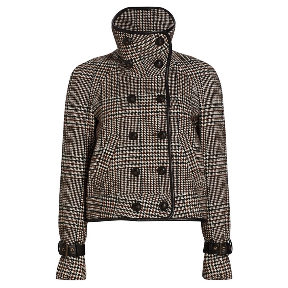 Veronica Beard Mirko Double-Breasted Houndstooth Jacket